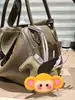 Colgante para Bolso de Pequeño Pegaso de Cuero Genuino Estilo Nuevo Hecho a Mano Llavero de Caballo de Piel de Cabra Colgante con Borla