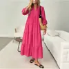En stock AliExpress Primavera y Otoño Vestido Largo Francés de Cuello en V Ceñido a la Cintura, Vestido Elegante de Manga Larga Estilo Europeo y Americano, Nuevo Modelo 2026