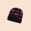 Chapéu Novo Infantil Outono e Inverno Escavadeira Desenho Jacquard Quente à Prova de Vento Chapéu de Tricô Chapéu de Lã para Meninos e Meninas