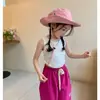 Novo Colete Estilo Coreano Ocidental Simples Versátil para Meninas Verão Infantil Casual Sem Mangas Camiseta Regata T