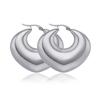 Diseño Elegante, Aretes de Acero Inoxidable Brillante en Forma de Corazón Puntiagudo, Aretes Huecos Mini Gruesos Retro de Moda de Acero de Titanio
