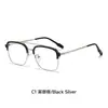 Nuevas Gafas de Doble Puente para Hombre con Bloqueo de Luz Azul, Estilo Popular en Línea, Gafas Sin Graduación que se Pueden Personalizar con Graduación, Montura de Metal Tr Moderna y de Moda