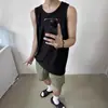 2026 Verano Nuevo Estilo Perezoso Casual Holgado Acanalado Sin Mangas Camiseta sin Mangas Chaleco de Color Sólido Ropa Interior para Hombre