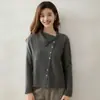 Nuevo estilo de cárdigan de punto para mujer para otoño e invierno con apertura diagonal, suéter de cachemira de manga larga, abrigo elegante, abrigo grueso de suéter