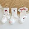 Calcetines Versátiles para Niñas de Otoño e Invierno, Calcetines Bajos Pequeños, Calcetines Dulces de Gato Hello Kitty a Media Pantorrilla, Calcetines Dulces para Estudiantes