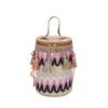 Bolso de Mano de Estilo Étnico Artístico Estilo Nacional Bandolera Pequeña con Borla Bandolera Pequeña Bolso de Cubo para Mujer Bolso para Mujer de Estilo Occidental