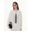 Cárdigan blanco de punto suave estilo francés para mujer, diseño floral de principios de otoño, nicho, corte holgado, adelgazante, suéter abrigo agradable a la piel