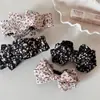 Pinza para el pelo con lazo de tela estilo bosque, pinza para coleta alta, pinza banana, pinza retorcida floral, pinza vertical, accesorio para el cabello, adorno para la cabeza