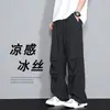 Pantalones Casuales Frescos Estilo Americano para Hombre, Verano Delgados Modelo Nuevo 2025, Fluidos de Secado Rápido tipo Paracaidista Pierna Ancha Holgados Largos para Hombre