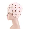 Amazon Gorro de Baño Impreso de Doble Capa Forro de Satén Ajuste con Alambre de Acero Gorro de Maquillaje Gorro de Lavado Gorro de Protección para el Cabello JDY-529