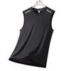 Camisa Sem Roupa Masculina Seda de Gelo Manga Curta Regata Fitness Regata Sem Manga Verão Secagem Rápida Malha Tamanho Grande Top Esportivo