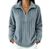 2026 Colección de otoño e invierno para mujer transfronteriza europea y americana de Amazon: sudadera de punto acanalado, felpa, cálida, con cremallera, de manga larga