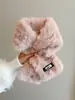 Calentador de cuello de piel sintética para otoño e invierno para mujer, cálido, esponjoso, engrosado, bufanda cruzada, sensación de alta gama, temperamento versátil, piel sintética de zorro