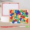 Jogo de Blocos de Construção de Corda de Correspondência de Madeira Dupla Face Tabuleiro de Desenho Digital de Letras para Crianças Educação Infantil Quebra-Cabeça Intelectual Brinquedo de Quebra-Cabeça