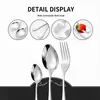 Amazon 1010 Juego de Cubiertos para Bistec de Acero Inoxidable, Tenedor y Cuchara de 24/48 Piezas Juego de Cubiertos para Hotel Transfronterizo Juego de Vajilla Estilo Occidental