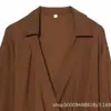 Exportación Transfronteriza Ropa de Mujer Otoño 2025 Nuevo Estilo Europeo y Americano Moderno Versátil Camisa Top de Doble Botonadura con Pliegues 97040