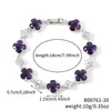 Pulseira em Formato de Trevo de Quatro Folhas Transfronteiriça para Mulheres, Luxo Leve, Design Floral de Alto Padrão, Trevo da Sorte, Joia Floral da Moda Fonte