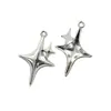 Colgante de Estrella de Cuatro Puntas de Moda DIY Accesorios de Joyería Retro de Aleación Collar Llavero Colgante Decorativo Venta Caliente Transfronteriza