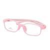 Óculos Anti-Luz Azul de Silicone Jamie 19005 para Crianças, Óculos de Estudante Bicolor com Lentes Planas Removíveis, Óculos para Miopia de Estudante