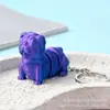 Múltiples Colgantes de Llavero de Animales Realistas Impresos en 3D, Figuras Modelo Articuladas Móviles de Oso y Zorro