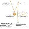 Collar Colgante Único de Corazón Tejido Geométrico, Cadena Clavicular Larga con Borla de Perla de Concha, Cadena de Cuello Exquisita de Lujo Ligero para Mujer