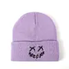 Estilo Popular Transfronterizo, Sombrero de Lana de Color Puro Simple para Otoño e Invierno Shien Temu para Hombres y Mujeres Hip-Hop Bordado Divertido Sombrero de Punto