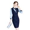 Conjunto profissional de moda feminina, uniforme elegante de colete, recepção de hotel, caixa de catering, roupas de trabalho, conjunto de colete e saia feminino