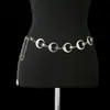Design Transfronteiriço Europeu e Americano Estilo Retrô Rosto, Lua Crescente e Sol Corrente de Cintura, Corrente Corporal de Metal Feminina com Girassol