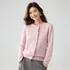 Elegante cárdigan de cachemir pesado para otoño e invierno, bordado y calado, con ribete de volantes, suéter de cuello redondo, prenda de punto para mujer