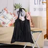 Em estoque bolsa de celular de poliéster cor sólida sacola de compras dobrável para supermercado bolsa dobrável portátil ecológica sacola de presente publicitário