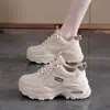 Zapatos de suela gruesa estilo papá para mujer, modernos, primavera y otoño, nuevo estilo, zapatos de mujer, transpirables, estilo coreano, versátiles, de suela gruesa, que aumentan la altura, deportivos casuales para mujer