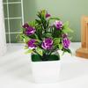 Suministro Directo de Fábrica de Plantas Artificiales en Maceta, Rosas, Perfumes, Lirios, Flores Falsas, Plantas Verdes, Adornos Florales Simulados con Decoración de Maceta