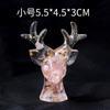 Adornos de alce de resina con pegamento de grava de cristal natural transfronterizo, adornos de astas de cristal de ciervo navideño, artesanías al por mayor