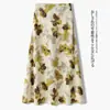 Saia Floral Estampada Estilo Tinta Deslumbrantemente Linda para Mulheres, Nova Coleção Verão 2026 Cintura Alta Emagrecedora Linha A Linda Saia Guarda-Chuva