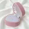 Cajas de Terciopelo para Joyería al por Mayor Transfronterizas en Stock para Anillos de Corazón, Aretes y Regalos del Día de San Valentín