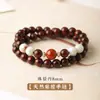 Pulsera de Palisandro de Lujo Ligero con Alto Contenido de Aceite y Textura de Madera Densa, con Cuentas de Piedra Shoushan de la Fortuna, Pulsera Estilo Pareja Unisex al por Mayor