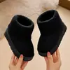 Botas de nieve para padres e hijos, para niños y niñas, botas de algodón cálido con felpa engrosada de invierno, botines con forro de polar, envío directo disponible