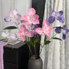 Nova Decoração de Salão de Casamento de Luxo Flores Artificiais para Exibição na Sala de Estar de Casa, Flores de Simulação de Orquídea Íris