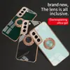 Funda Adecuada para Teléfono Samsung S23 Ultra A53 Galvanizada Hebilla de 24 Anillos S26Plus Soporte Magnético para Coche S26Ultra