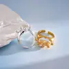 Anillo Abierto Geométrico de Encaje Ovalado de Resina Europeo y Americano, Anillo de Dedo Índice de Gama Alta de Nicho Transfronterizo, Joyería de Moda Personalizada