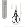 Tijeras de Cocina Multifuncionales de Acero Inoxidable, Tijeras para Pescado y Carne, Tijeras Multiusos para Verduras, Tijeras Domésticas para Nueces, Tijeras para Huesos de Pollo