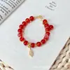 Pulsera de Ágata Roja Imitación Mismo Estilo que Estrella de TV para Atraer Riqueza y Pulsera de Cuentas de Transferencia para Mujeres como Regalo de Vacaciones para Niñas