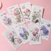 Cartão de Cumprimentos Grande Estilo Fresco para o Festival do Meio Outono com Envelope, Design Floral Criativo, Cartões de Bênçãos de Natal e Ano Novo Atacado