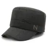 Gorra de Hombre Nueva de Invierno de Terciopelo Cálida de Cuero para Papá y Personas Mayores, de Mediana Edad y Mayores, Resistente al Viento, Protección para Orejas, Gorra Plana
