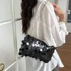 Bolso Bandolera con Cadena para Mujer 2026 Nuevo Bolso de Mano con Lentejuelas Bolso de Hombro Cuadrado Pequeño con Textura de Nicho de Moda