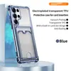 Funda para teléfono anticaída en las cuatro esquinas adecuada para Samsung S26Ultra S25Fe Portatarjetas galvanizado S24 Ranura para tarjeta S23+ Funda protectora