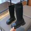 Botas de punto para niña otoño e invierno nuevas transpirables botas largas para niños botas de media caña para niños medianos y grandes moda niña botas altas
