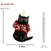Suéter Navideño Rojo 2D Transfronterizo Nuevo Adorno Acrílico con Decoraciones de Árbol de Navidad, Schnauzer y Bastón de Caramelo