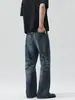 Ropa para Hombre Fengshe / Primavera y Otoño 2026 Jeans de Corte Acampanado Vintage Retro Bigotes de Gato Azules Estilo Panal Moderno para Hombre