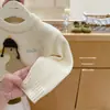 ¡Pato SieteLindo Limón Salado! Suéter de Punto para Niña Otoño/Invierno Cuello Redondo Bordado de Dibujos Animados Tejido Pantalones Falsos de Dos Piezas